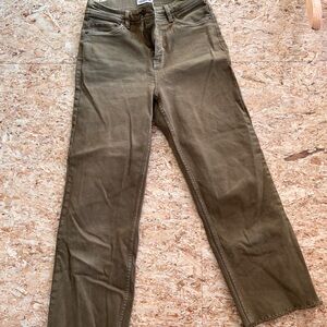 Toad and Co - green wide leg cut off pants